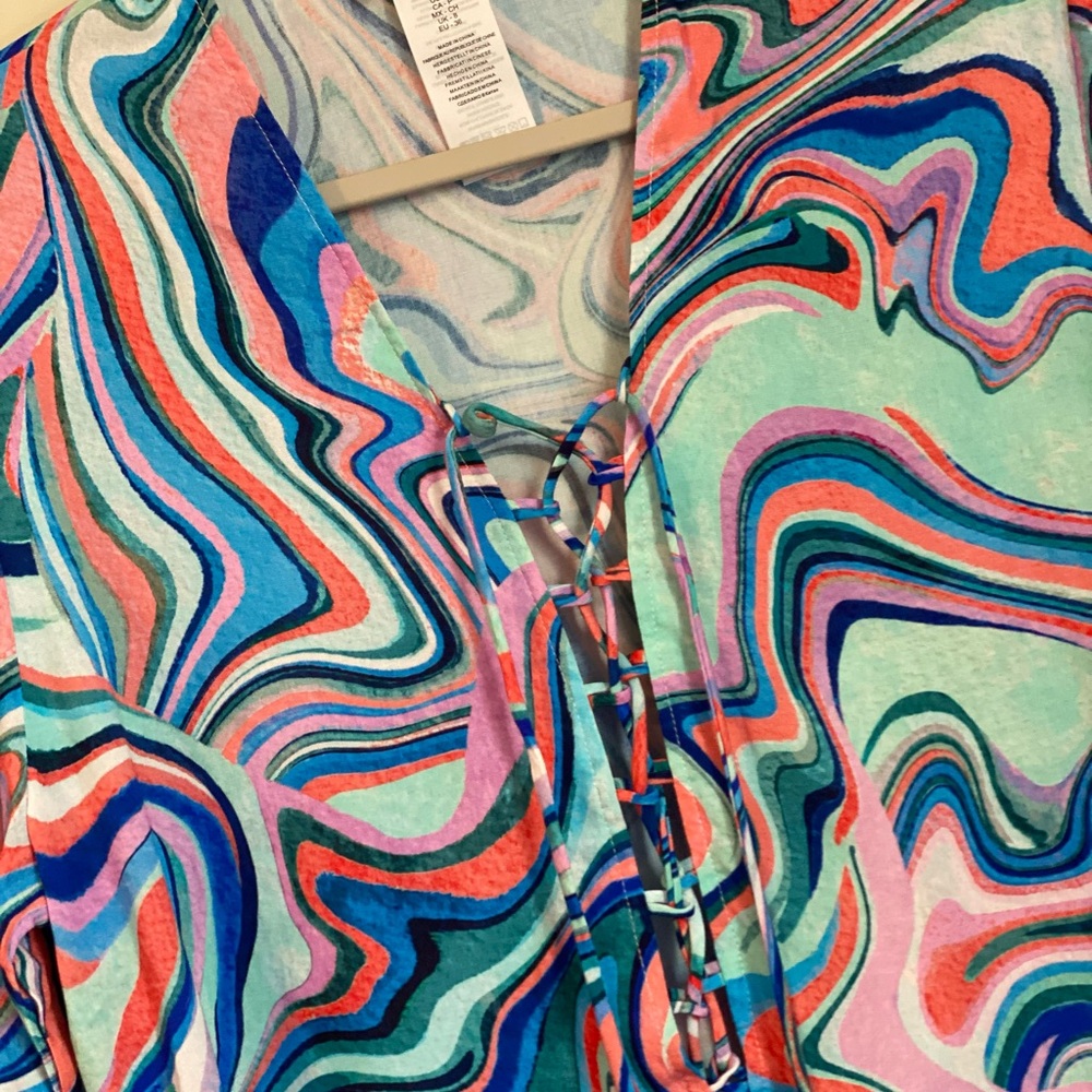 La Blanca Swirl‎ Print Long
Sleeves Cover up Dress - Picture 7 of 7